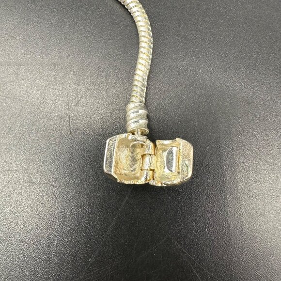 Pandora Snake Chain Bracelet Silver Tone Classic Design For Charms Beads 7 Inch - Picture 6 of 9
